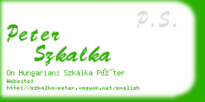 peter szkalka business card